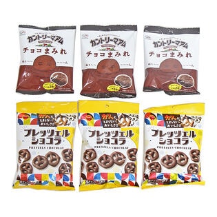 【6コ】不二家 カントリーマアムチョコまみれとブルボンプレッツェルショコラ