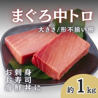 【1kg】本まぐろ 中とろ（形・大きさ不揃い柵）