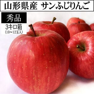 【予約受付】12/10~順次出荷【約3kg(10~12玉)】 山形県産りんご サンふじ 秀品