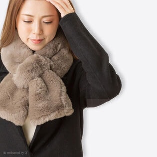 【エトゥープ】もこもこもふもふ フェイクファーボアマフラー