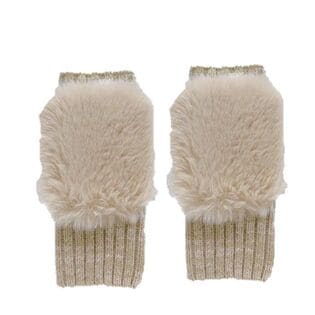 【ベージュ】もふもふフィンガーレスミトン