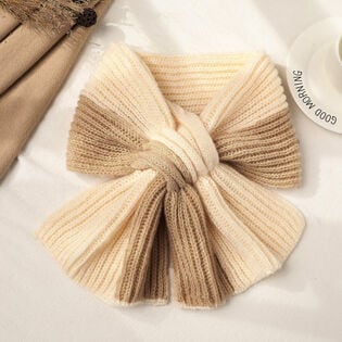 【キャメル】バイカラーマフラー 差し込みタイプ