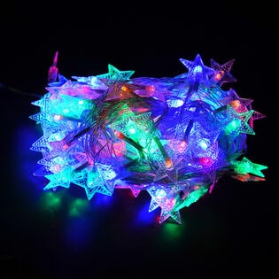 【カラフル/USBタイプ】星 LEDフェアリーライト(100球)