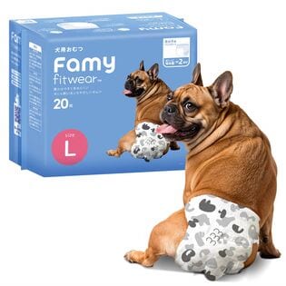 【40枚入り】Famy ファミー 犬用おむつ 女の子用 Lサイズ フィットウェア