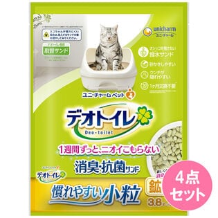 デオトイレ消臭・抗菌小粒サンド3.8L 3800ML×4点セット