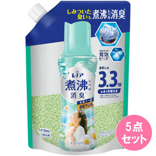 レノア煮沸レベル消臭抗菌ビーズ 部屋干し用 花とおひさまの香り 詰替え超特大1410ML×5点セット