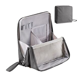 【グレー】立てて使えるマルチポーチ