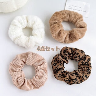 シュシュ 4点セット ブラウン系