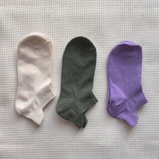 【3足セット】アキレスガード付ソックス（ベージュ・グリーン・パープル）