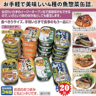 【4種20缶】お魚惣菜バラエティ缶詰