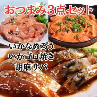 【計300g】おつまみ3点セット（烏賊なめろう・イカゴロ焼き・胡麻サバ）