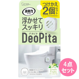消臭力 DeoPita トイレ用【つけかえ】グリーンフルーティー 2個入×4点セット