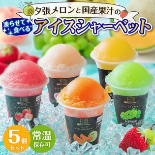 【5個】夕張メロンと国産果汁の凍らせて食べるアイスシャーベット（5種×各1個）【ja】【ja1】