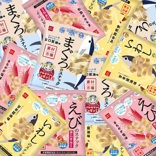 【計12個】おやつカンパニー 素材市場スナック いわし・えび・まぐろ味 (3種・各4コ)