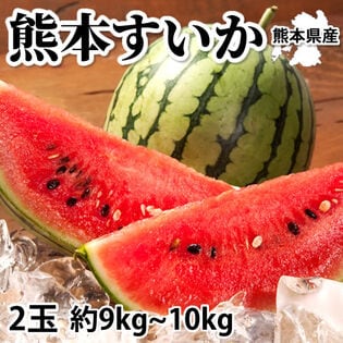 【予約受付】6/2~順次出荷【2玉で計約9~10kg】熊本県産 すいか(ご家庭用・傷あり)
