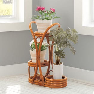 天然籐フラワーラック