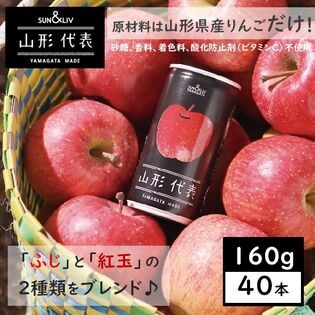 【160g×40本】SUN&LIV 山形代表りんご（山形食品）濃厚でスッキリした味わい！