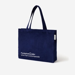【ネイビー】カルティエ美術館限定 高級ベルベット トートバッグ