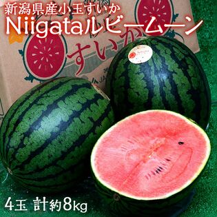 【予約受付】6/22~順次出荷【約8kg(4玉)】新潟県産小玉すいか Niigataルビームーン
