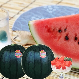 【予約受付】7/20~順次出荷【3L/2玉】山形県産 黒小玉すいか ひとりじめbonbon
