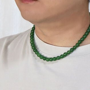 日替わり数量限定】【40cm/台湾翡翠 8mm】天然石ネックレス【先行