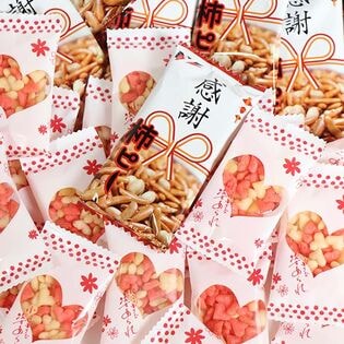 かわいいハートの形の小さな小さなあられ ミニはぁと（12コ）＆ 感謝柿ピー（20コ）詰め合わせ