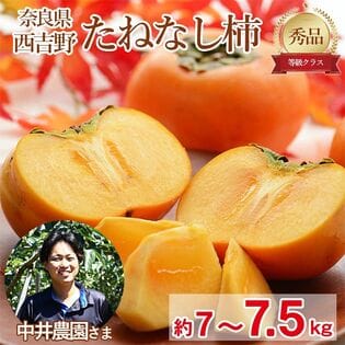 【予約受付】10/1~順次出荷【約7kg~7.5kg】《秀品》奈良県産 たねなし柿 平核無柿・刀根柿