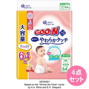 【Mサイズ64枚入り×4点セット】グーンプラス敏感肌にやわらかタッチ