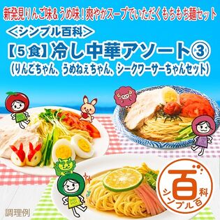 【日替わり数量限定】＜シンプル百科＞【5食】冷やし中華アソート3【先行チケット利用NG】