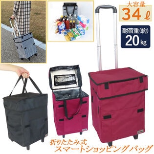 【レッド】折り畳みショッピングカート  エッグフォルダー付 RED