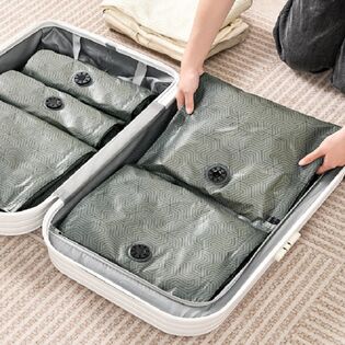 かさばる荷物をコンパクトに収納！衣類圧縮袋大小2枚セット