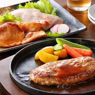 「札幌バルナバハム」 北海道産ビーフハンバーグ＆豚ロース味噌・塩麹漬け