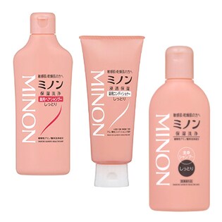 ミノン ヘアケア&ボディケア 3種セット(ミノン薬用ヘアシャンプー/ミノン薬用コンディショナー/ミノン全身シャンプー しっとりタイプ 120mL)