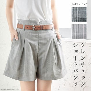 女性らしさ一層引き立つ。グレンチェック ショートパンツ