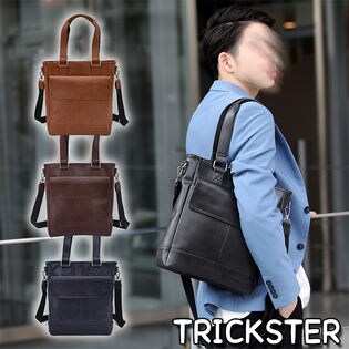 ブランド TRICKSTER【メンズ ファスナー 2WAY トートバッグ】通学 ショルダーバッグ