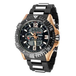 アナデジ HPFS1702-PGBK1 アナログ&デジタル 防水 ダイバーズウォッチ風メンズ腕時計