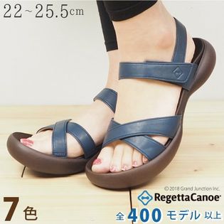 リゲッタ カヌー レディース ストラップサンダル ネイビー 紺色