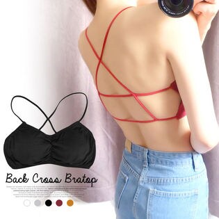 カップ付きノンワイヤーバックデザインブラトップギャザー