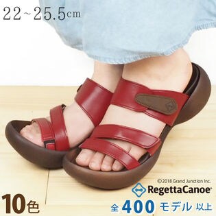 リゲッタカヌー サンダル ダブルベルクロサンダル 単色 レッド 赤