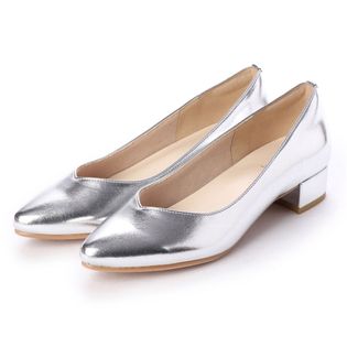 Vカットレイン3cmヒールパンプス