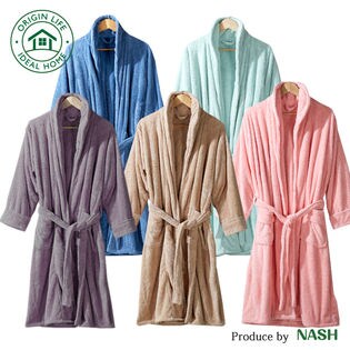 もこもこ マイクロファイバー バスローブ