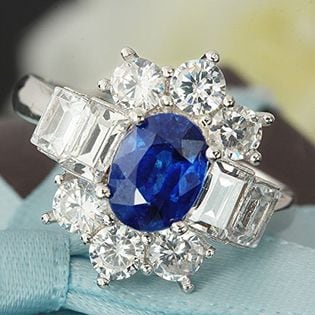 天然 ロイヤル ブルーサファイア ダイヤ ピアス1.9ct k18 ¥