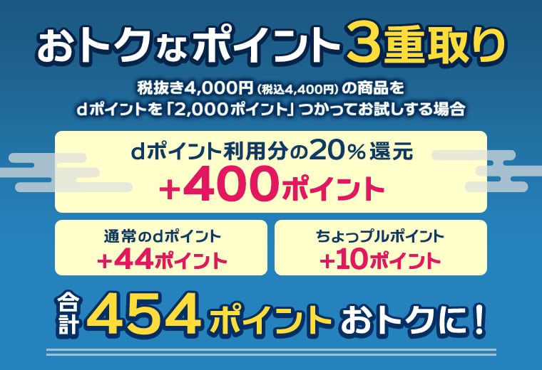 dポイント利用で<br />dポイント20%還元キャンペーン