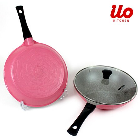 イロキッチン Ilo Kitchen ゴールドストーンフライパン3点セット ピンク を税込 送料込でお試し サンプル百貨店 Cjプライムショッピング