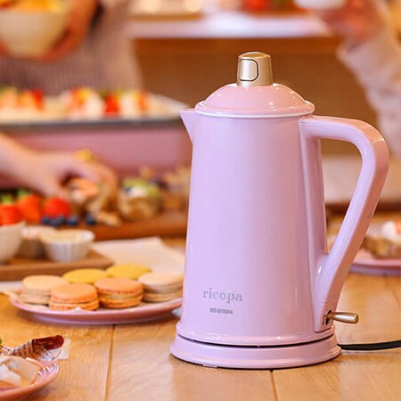 アイリスオーヤマ/電気ケトル ricopa (アッシュピンク)/IKE-R800-PAを