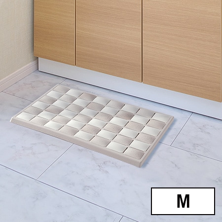 [Mサイズ(52×40cm)/ベージュ]karari 珪藻土フィットタイルバスマット