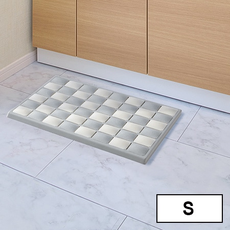 [Sサイズ(46×34cm)/グレー]karari 珪藻土フィットタイルバスマット