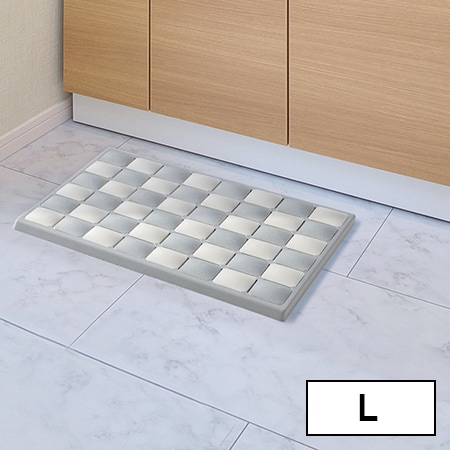 [Lサイズ(58×45cm)/グレー]karari 珪藻土フィットタイルバスマット