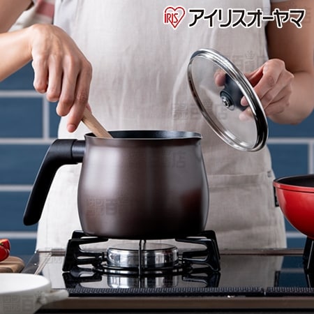 [ブラウン/2.2L] アイリスオーヤマ/1台で7役 マルチポット (IH/ガス火、両対応)/MCP-14