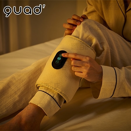 [アイボリー] QUADS(クワッズ)/充電式ふくらはぎケア「あしかる」(圧力設定3段階/自動オフタイマー)/QS555IV 